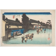 Japanese Print "Narami: Shops for the Sale of Shibori" by Utagawa Hiroshige, 歌川広重 (Utagawa Hiroshige I 歌川 広重)