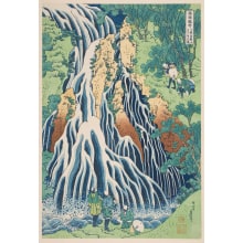 Japanese Print "Kirifuri Waterfall on Mount Kurokami in Shimotsuke Province" by Katsushika Hokusai, 葛飾北斎 (Katsushika Hokusai 葛飾 北斎)