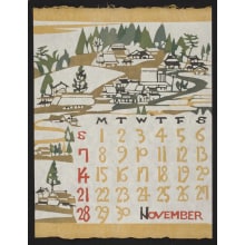 Estampe japonaise "November - Calendar 1971" par Takeshi Nishijima