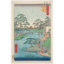 Estampe japonaise "Mokuboji Temple, Uchigawa Inlet, Gozensaihata (Mokuboji Uchigawa Gozensaihata)" par Utagawa Hiroshige, 歌川広重 (Utagawa Hiroshige I 歌川 広重)