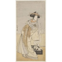 Japanese Print "Nakamura Tomijiro as a Courtesan Burning a Letter" by Katsukawa Shunsho, 勝川春章 (Katsukawa Shunshō 勝川 春章)