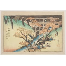 Japanese Print "Red Maple at Tsuten Bridge" by Utagawa Hiroshige, 歌川広重 (Utagawa Hiroshige I 歌川 広重)