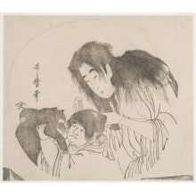 Estampe japonaise "Yama-Uba Ni Kintaro Ni Kuma" par Kitagawa Utamaro, 喜多川歌麿 (Kitagawa Utamaro I 喜多川 歌麿)