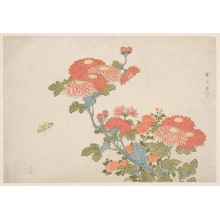 Japanese Print "Kiku Ni Chocho" by Kikugawa Eizan, 菊川英山 (Kikukawa Eizan 菊川 英山)