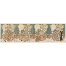 Yashima Gakutei, 屋島岳亭 (Gakutei)による浮世絵「New Year's Day in the Yoshiwara」