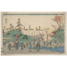 Japanese Print "Cherry-blossom Viewing at the Inner Precincts of Kinryūzan Temple" by Utagawa Kuniteru II 二代 歌川 国輝