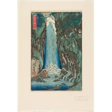 Estampe japonaise "Kegon Falls, One of the Three Waterfalls (Kegon no taki, santaki no sono ikkei)" par Keisai Eisen, 渓斉英泉 (Keisai Eisen 渓斉 英泉)