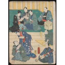 Estampe japonaise "A Play" par Utagawa Kunisada, 歌川国貞 (Utagawa Kunisada I 歌川 国貞)