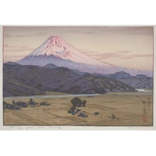 Japanese Print "Mt. Fuji from Ohito, Morning" by Yoshida Toshi, 吉田遠志 (Toshi Yoshida)