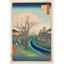 Estampe japonaise "Blossoms on the Tama River Embankment (Tamagawa zutsumi no hana)" par Utagawa Hiroshige, 歌川広重 (Utagawa Hiroshige I 歌川 広重)
