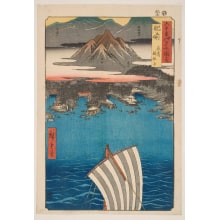 Utagawa Hiroshige, 歌川広重 (Utagawa Hiroshige I 歌川 広重)创作的日本版画《Hizen Province: Mount Inasa Nagasaki》