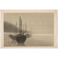 Watanabe Shotei, 渡辺省亭 (Watanabe Seitei)による浮世絵「Sailboats」