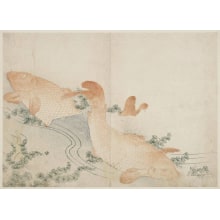 Estampe japonaise "Koi" par Unknown, 無款