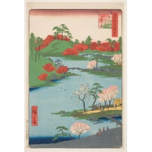 Japanese Print "Open Garden at Fukagawa Hachiman Shrine" by Utagawa Hiroshige, 歌川広重 (Utagawa Hiroshige I 歌川 広重)