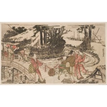 Estampe japonaise "Bridge over a Stream" par Katsushika Hokusai, 葛飾北斎 (Katsushika Hokusai 葛飾 北斎)