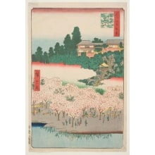 Estampe japonaise "Flower Pavilion, Dango Slope, Sendagi" par Utagawa Hiroshige, 歌川広重 (Utagawa Hiroshige I 歌川 広重)