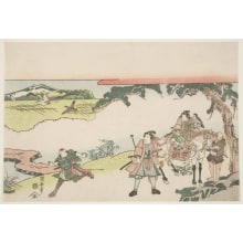 Estampe japonaise "A Hawking Excursion" par Utagawa Kuniyasu, 歌川国安 (Kuniyasu 国安)
