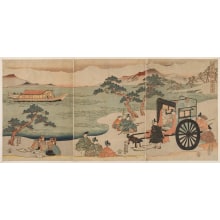 Estampe japonaise "Genji Monogatari Miotsukushi No Maki" par Utagawa Kunisada, 歌川国貞 (Utagawa Kunisada I 歌川 国貞)