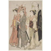 Estampe japonaise "Ichikawa Danjuro V On His Way To The Nakamura Theatre" par Torii Kiyonaga, 鳥居清長 (Torii Kiyonaga)