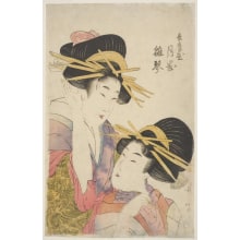 Japanese Print "Two Women Of Hyogo-Ya" by Kitagawa Utamaro II 二代 喜多川 歌麿