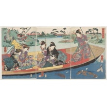 Japanese Print "The First Time Boating" by Utagawa Kuniyoshi, 歌川国芳 (Utagawa Kuniyoshi 歌川 国芳)