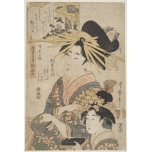 Japanese Print "Yoso-Oi Of Matsuba-Ya" by Kitagawa Utamaro II 二代 喜多川 歌麿