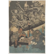 Estampe japonaise "Kintoki and Tsuna playing a game" par Utagawa Kuniyoshi, 歌川国芳 (Utagawa Kuniyoshi 歌川 国芳)