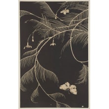 Jakuchu, 伊藤若冲 (Ito Jakuchu)创作的日本版画《A Small Butterfly Flitting About》