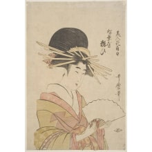 Estampe japonaise "A Popular Beauty" par Kitagawa Utamaro, 喜多川歌麿 (Kitagawa Utamaro I 喜多川 歌麿)