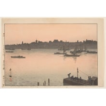 Japanese Print "Sumida River-Evening" by Yoshida Hiroshi, 吉田博 (Hiroshi Yoshida)
