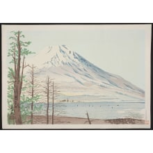 Tokuriki Tomikichiro, 徳力富吉郎 (Tokuriki Tomikichiro)创作的日本版画《Fuji from Lake Yamanaka (Fuyu no Yamanaka Mizuumi)》