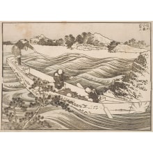 Estampe japonaise "Fuji and Yatsugatake in Shinshū" par Katsushika Hokusai, 葛飾北斎 (Katsushika Hokusai 葛飾 北斎, Kobayashi Eitaku)