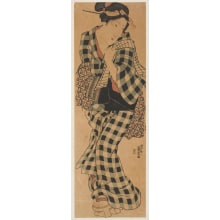 Japanese Print "Woman Coming From A Public Bath House" by Keisai Eisen, 渓斉英泉 (Keisai Eisen 渓斉 英泉)
