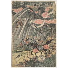 Japanischer Druck "A Battle of Yoritomo" von Katsukawa Shuntei, 勝川春亭 (Katsukawa Shuntei)
