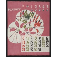 Estampe japonaise "August - Calendar 1972" par Takeshi Nishijima