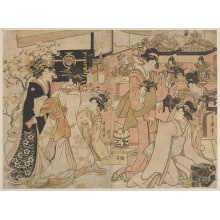 Estampe japonaise "Celebrating The Hina Matsuri" par Kitagawa Utamaro, 喜多川歌麿 (Kitagawa Utamaro I 喜多川 歌麿)