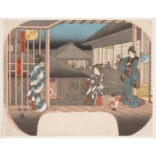 Estampe japonaise "Ashinoyu from The Seven Hot Springs of Hakone" par Utagawa Hiroshige, 歌川広重 (Utagawa Hiroshige I 歌川 広重)