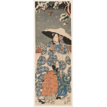 Japanese Print "Tokiwa-Gozen and Her Sons" by Utagawa Kuniyoshi, 歌川国芳 (Utagawa Kuniyoshi 歌川 国芳)