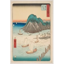 Estampe japonaise "Maizaka: Imaki Point from the Ferry across the arm of the sea" par Utagawa Hiroshige, 歌川広重 (Utagawa Hiroshige I 歌川 広重)