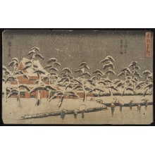 Estampe japonaise "Snow scene" par Utagawa Hiroshige, 歌川広重 (Utagawa Hiroshige I 歌川 広重)