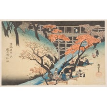 Japanese Print "Red Maple at Tsuten Bridge" by Utagawa Hiroshige, 歌川広重 (Utagawa Hiroshige I 歌川 広重)