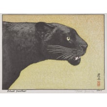 Estampe japonaise "Black Panther" par Yoshida Toshi, 吉田遠志 (Toshi Yoshida)