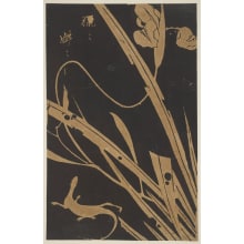 Jakuchu, 伊藤若冲 (Jakuchu Ito)创作的日本版画《A Daylily And A Lizard》