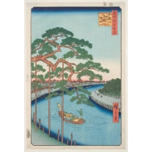 Estampe japonaise "The Five Pines on the Onagi Canal (Onagigawa Gohonmatsu)" par Utagawa Hiroshige, 歌川広重 (Utagawa Hiroshige I 歌川 広重)