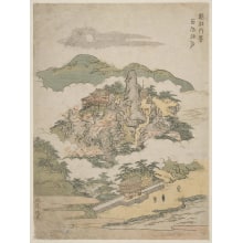 Estampe japonaise "The Autumn Moon at Ishiyana" par Utagawa Toyohiro, 歌川豊広 (Utagawa Toyohiro 歌川 豊広)
