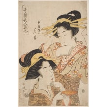 Japanischer Druck "Three Young Women Of Yotsume-Ya" von Katsukawa Shunsho, 勝川春章 (Katsukawa Shunshō 勝川 春章, Kitao Shigemasa 北尾 重政)