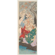 Tsukioka Yoshitoshi, 月岡芳年 (Tsukioka Yoshitoshi 月岡 芳年)による浮世絵「Taira no Koremochi about to Kill the Demon Maiden of Mt. Togakushi」