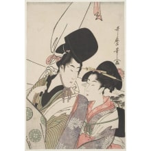 Estampe japonaise "Half-Length Figures Of Two Young Women" par Kitagawa Utamaro, 喜多川歌麿 (Kitagawa Utamaro I 喜多川 歌麿)