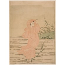 Japanischer Druck "Onna Daruma" von Suzuki Harunobu, 鈴木春信 (Suzuki Harunobu 鈴木 春信)