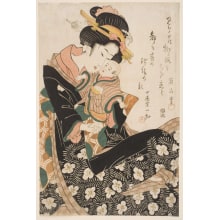 Estampe japonaise "A Treasure Child" par Kikugawa Eizan, 菊川英山 (Kikukawa Eizan 菊川 英山)